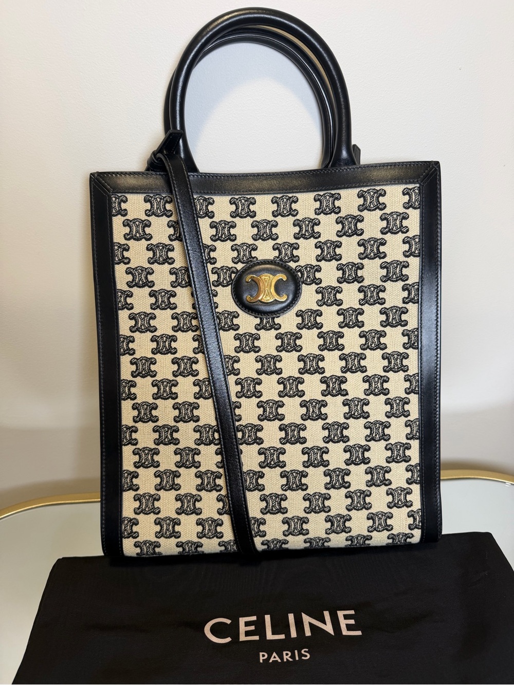 Celine Vertical Cabas Triomphe Shoulder & Crossbody Tote Bag